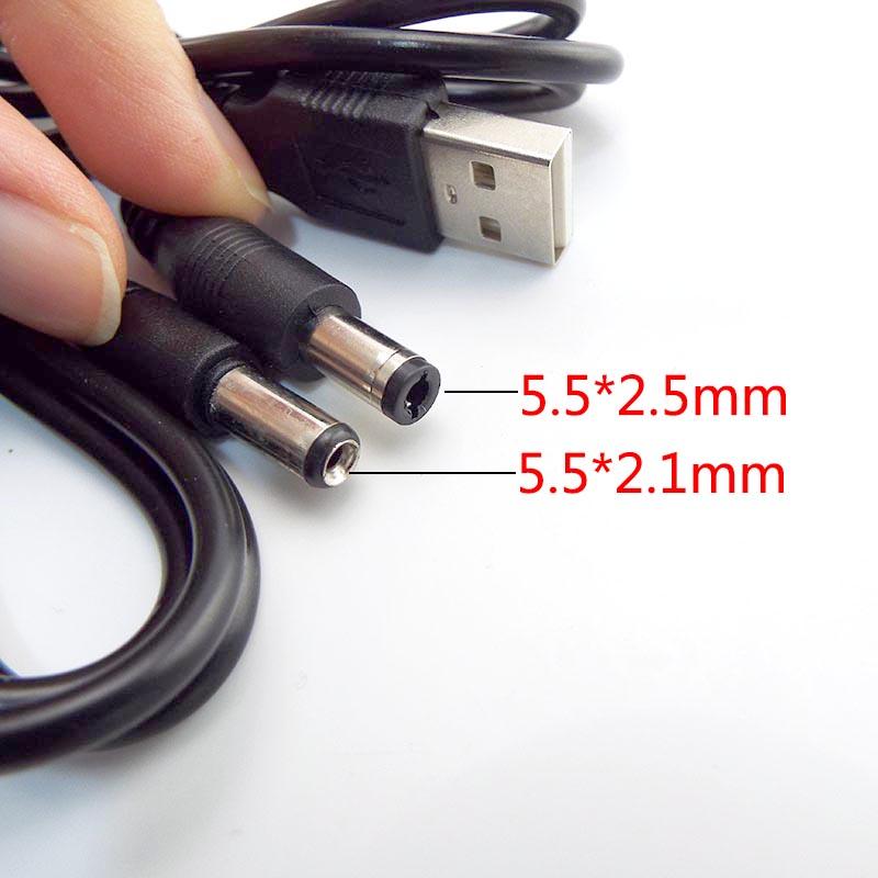 0,8M USB 2.0 Loại A Male to DC Plug Inforer cho thiết bị điện tử nhỏ Cáp mở rộng USB 5.5*2.1mm 5.5*2,5mm Jack