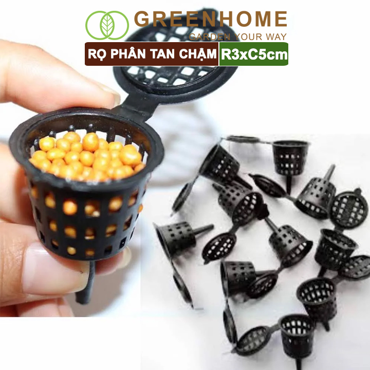 Bộ 10 rọ đựng phân tan chậm, R3xC5cm, cắm chậu, tiện lợi, tiết kiệm phân bón |Greenhome