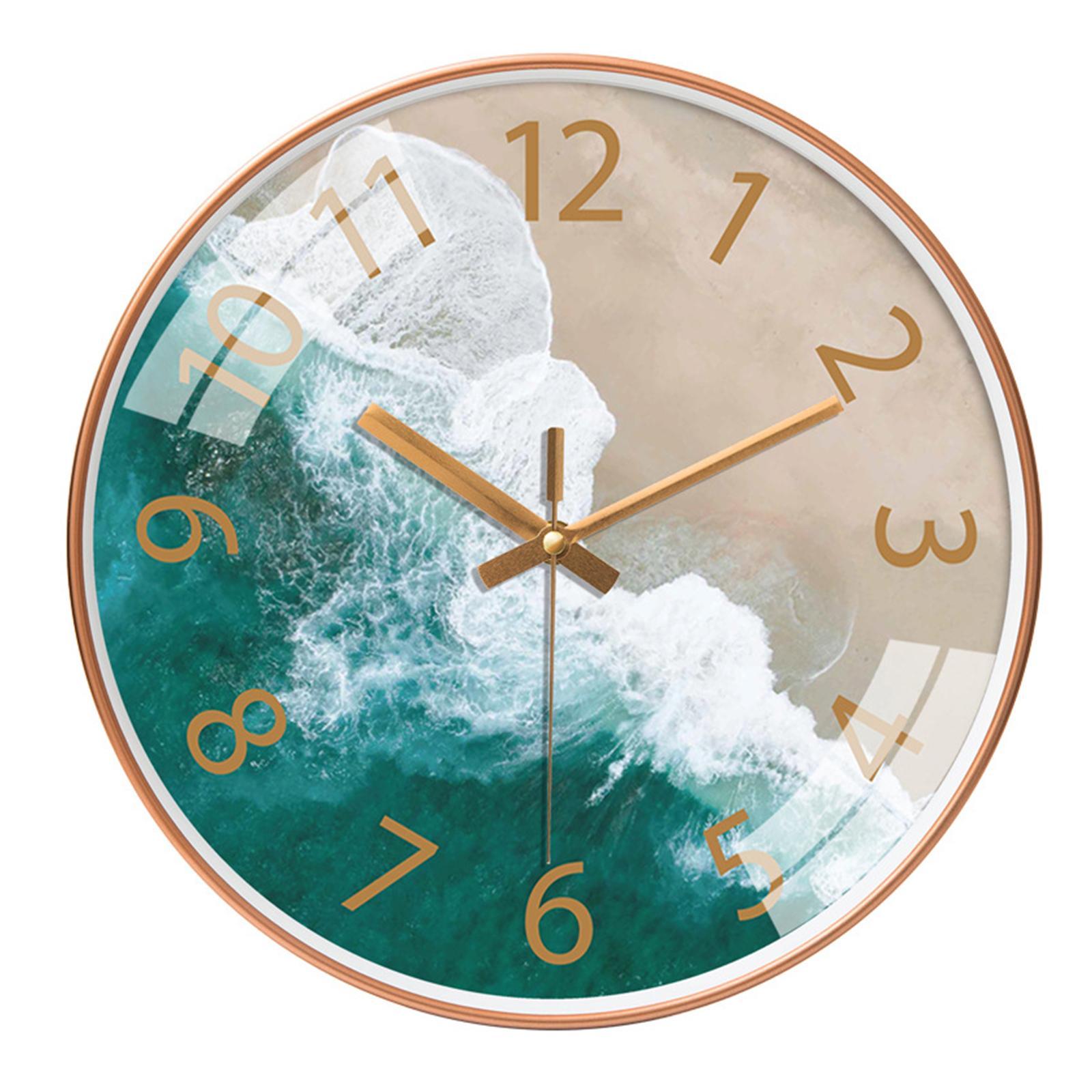 Simple Wall Clock Large Quartz Clock 12" Clocks for Home Kitchen School Living Room Decor