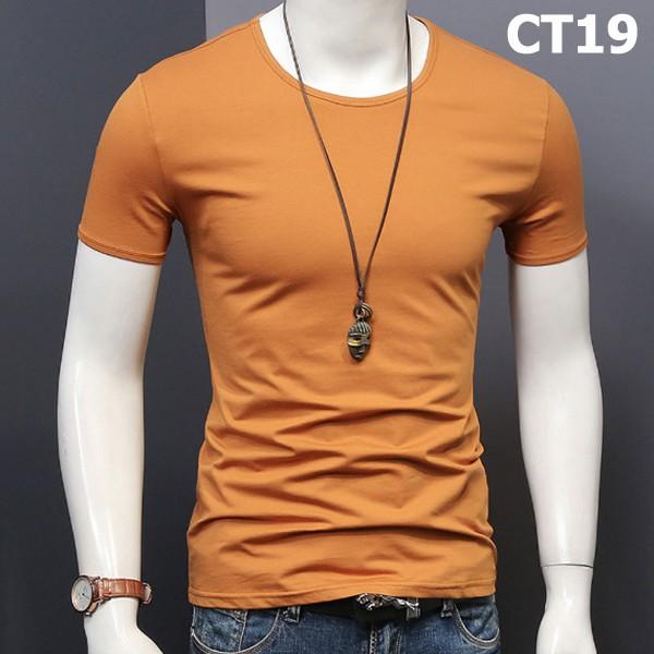Áo phông nam cổ tròn vải cotton thun lạnh dáng body thời trang