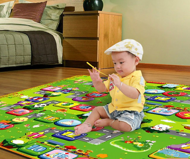 Thảm Chơi Maboshi 2 Mặt Cao Cấp Cho Bé - Kích Thước Lớn 1m8 x 2m