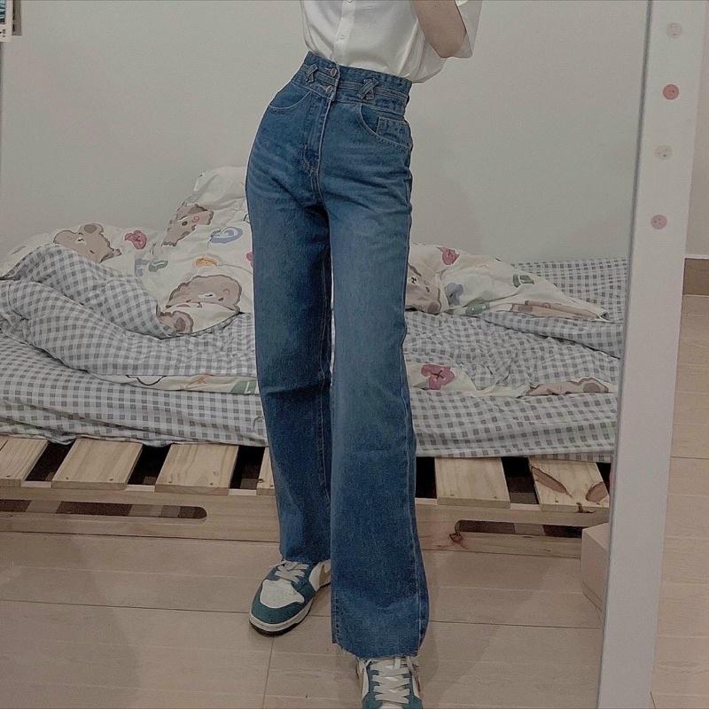 QUẦN JEANS LƯNG CAO ỐNG RỘNG
