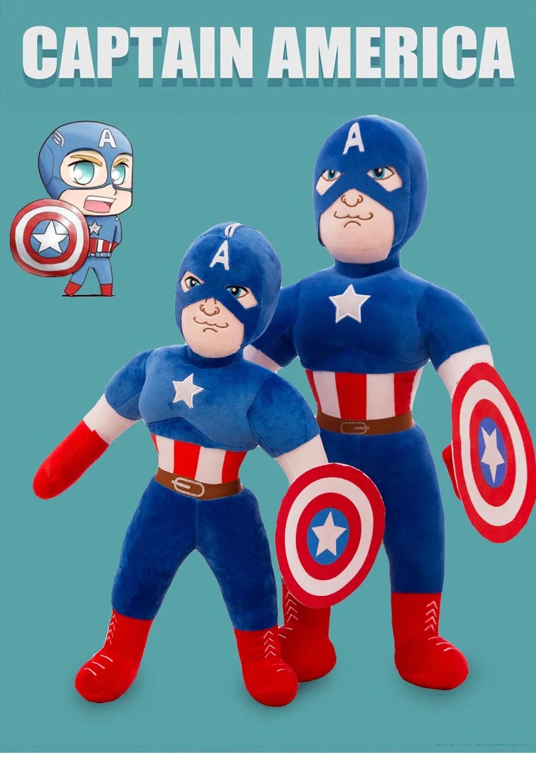 Thú nhồi bông đội trưởng Mỹ - Size 60cm - Quà tặng gấu bông captain amerca siêu anh hùng cho bé.