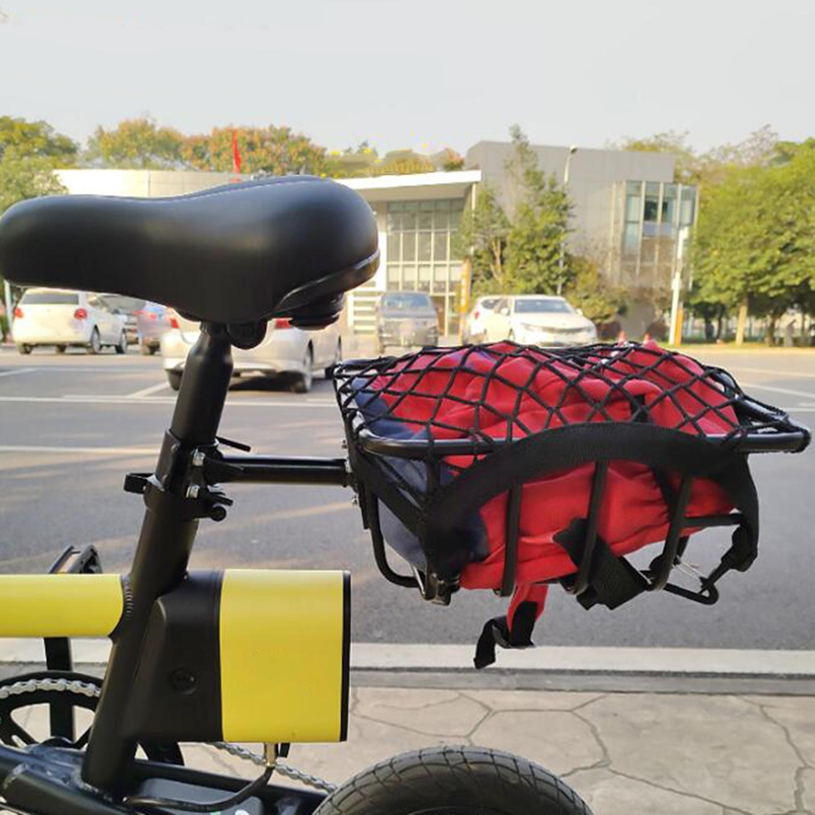 Rear Bike Basket Cargo Rack Portable Storage Large Capacity Rack Basket Basket for Outdoor Folding Bikes Camping