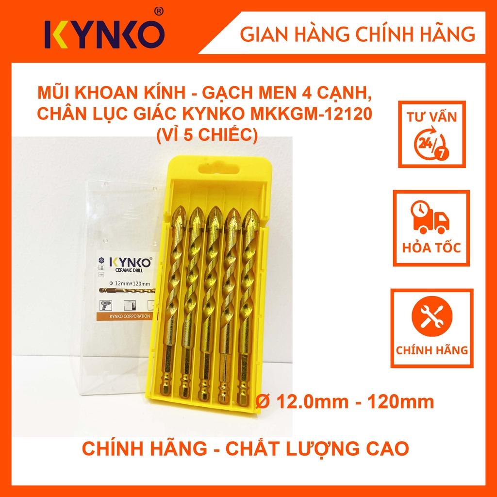 MŨI KHOAN KÍNH - GẠCH MEN 4 CẠNH, CHÂN LỤC GIÁC ĐƯỜNG KÍNH PHI Ø 12 DÀI 120MM KYNKO MKKGM-12120