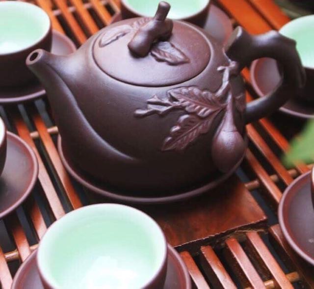 Bộ ấm chén Tử sa trường thọ
