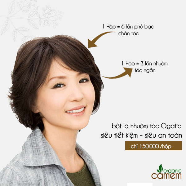 Bột lá nhuộm tóc OGATIC Màu Đen