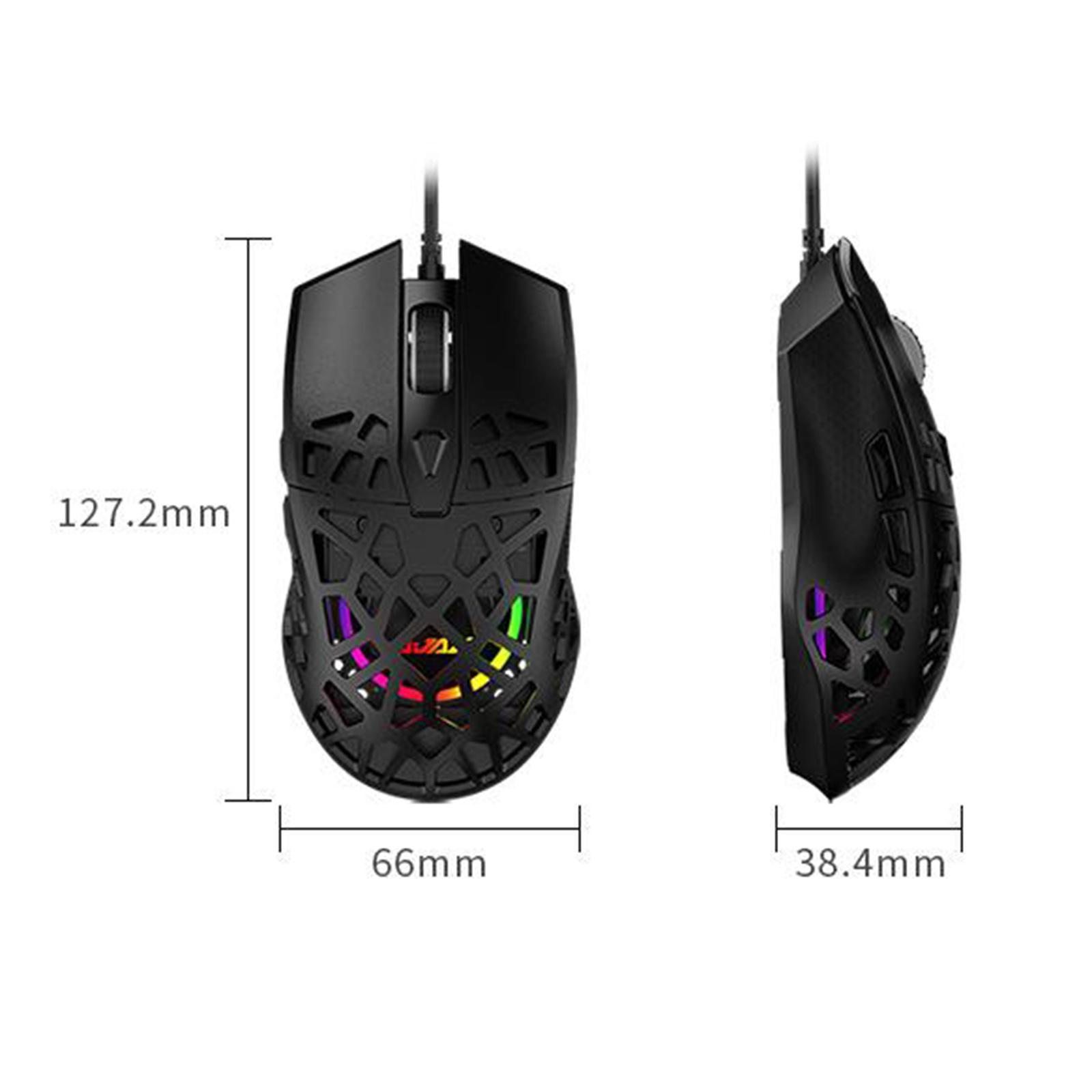 Ultralight RGB Gaming Mouse Wired Honeycomb Design for Computer