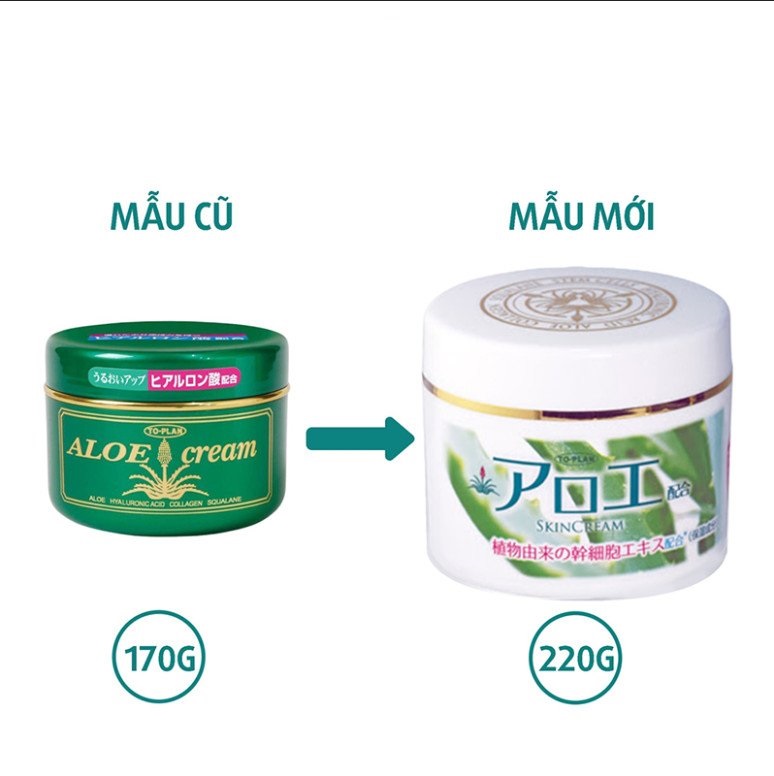 KEM DƯỠNG ẨM CHIẾT XUẤT LÔ HỘI TO-PLAN ALOE CREAM NHẬT BẢN (HŨ 220G)