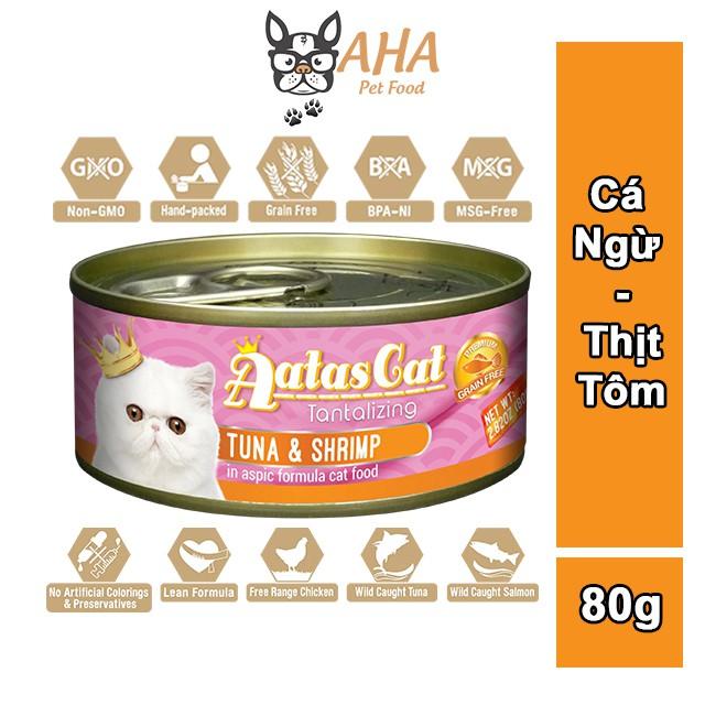 Pate Cho Mèo Con Aatas Cat 80g Nguyên Chất Từ Cá Ngừ Mix Với 12 Vị Thơm Ngon - Không Chất Bảo Quản