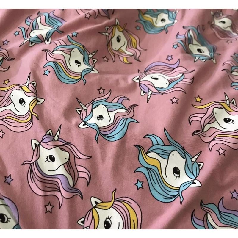 Vải thun cotton hình Pony