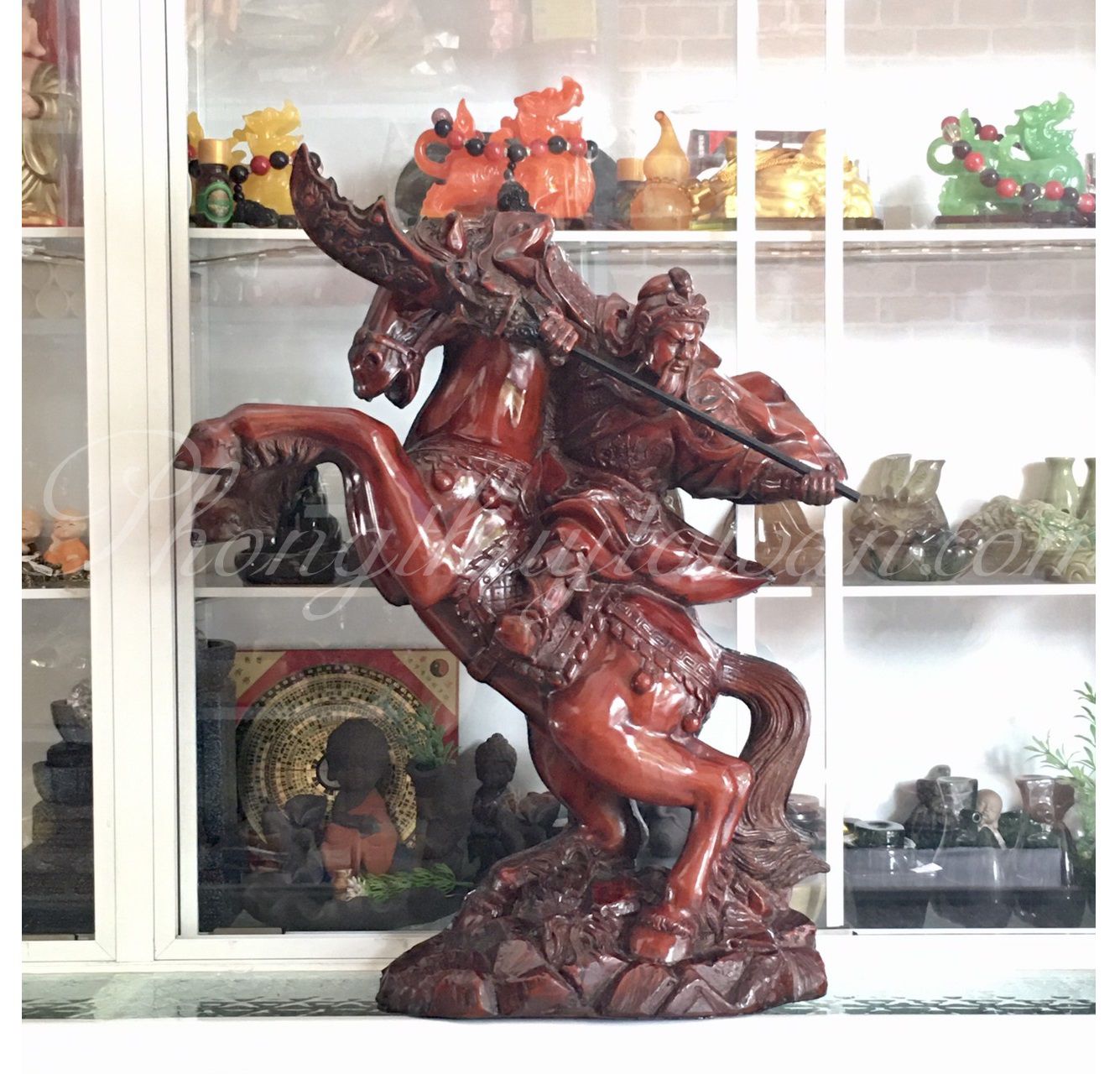 Tượng Quan Công Cưỡi Ngựa cao 52cm- trấn sát,chiêu tài