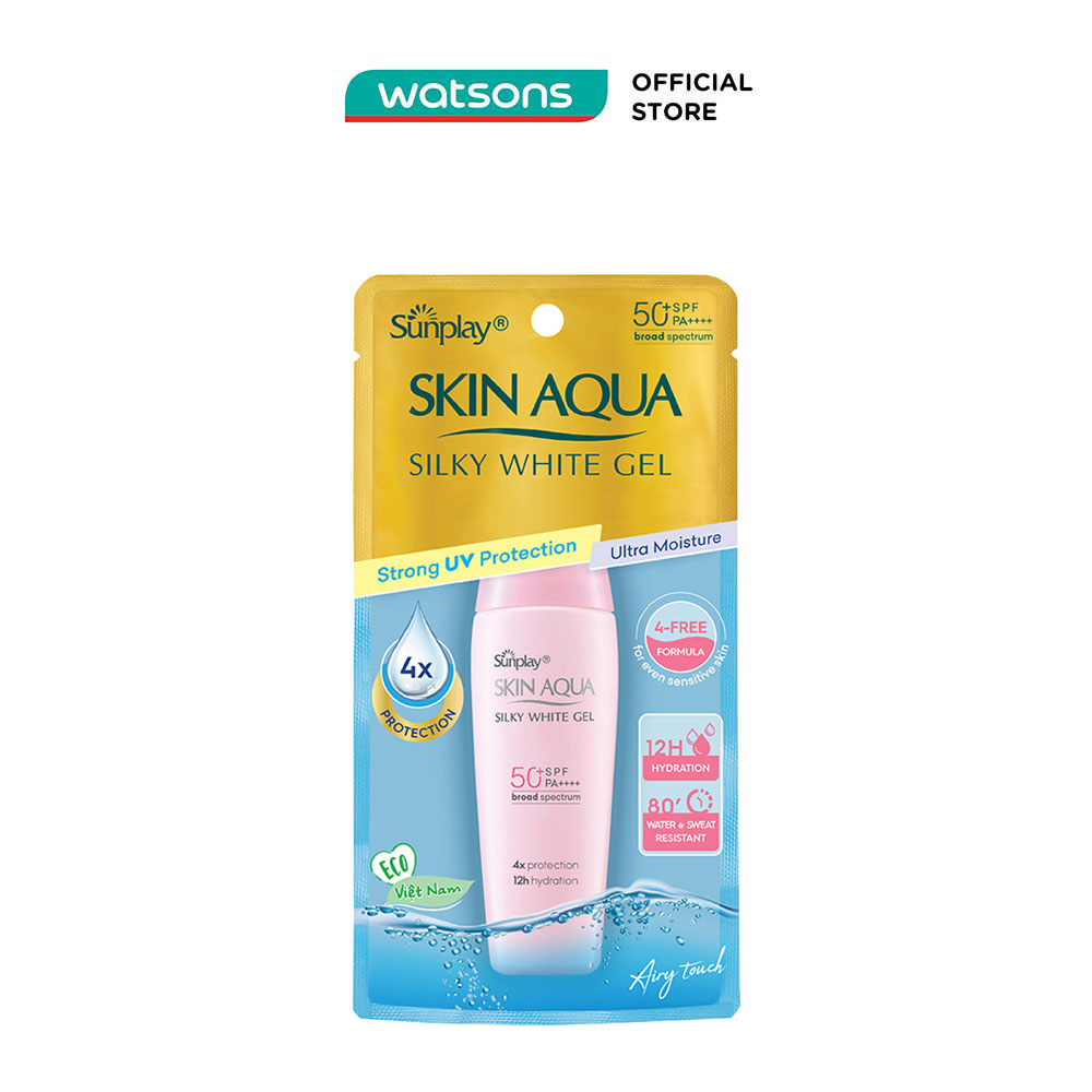 Gel Chống Nắng Dưỡng Da Trắng Mượt Sunplay Skin Aqua Silky White Gel SPF50 30g