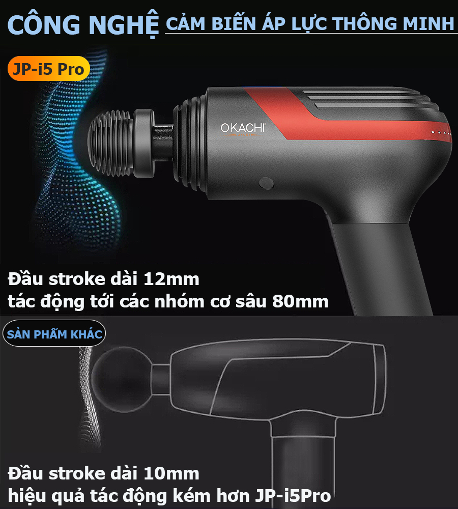 Súng massage toàn thân OKACHI LUXURY JP-i5 Pro