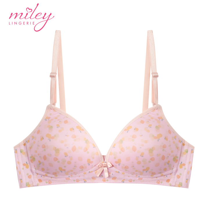 Áo Ngực Nữ Không Gọng Thun Lạnh Mút Mỏng Hoa Văn Active Miley Lingerie - Màu Tím BRM10015