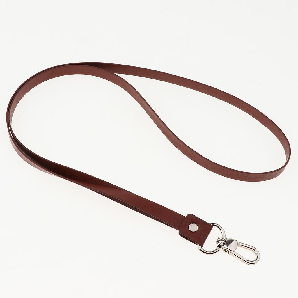 2-3pack PU Leather Neck Strap Lanyard Metal Clips for ID Cards Badges Reddish