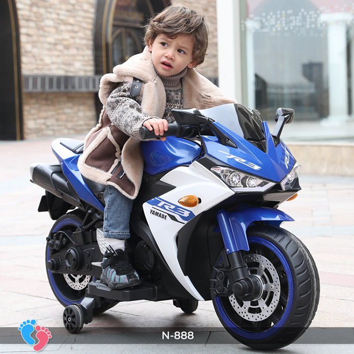 Xe máy moto điện trẻ em phân khối lớn tay ga, chân ga BABY PLAZA N888