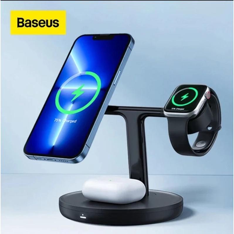 Đế Sạc Không Dây Từ Tính Thông Minh Baseus Swan 3-in-1 Wireless Magnetic Charging Bracket 20W Universal version - Hàng chính hãng