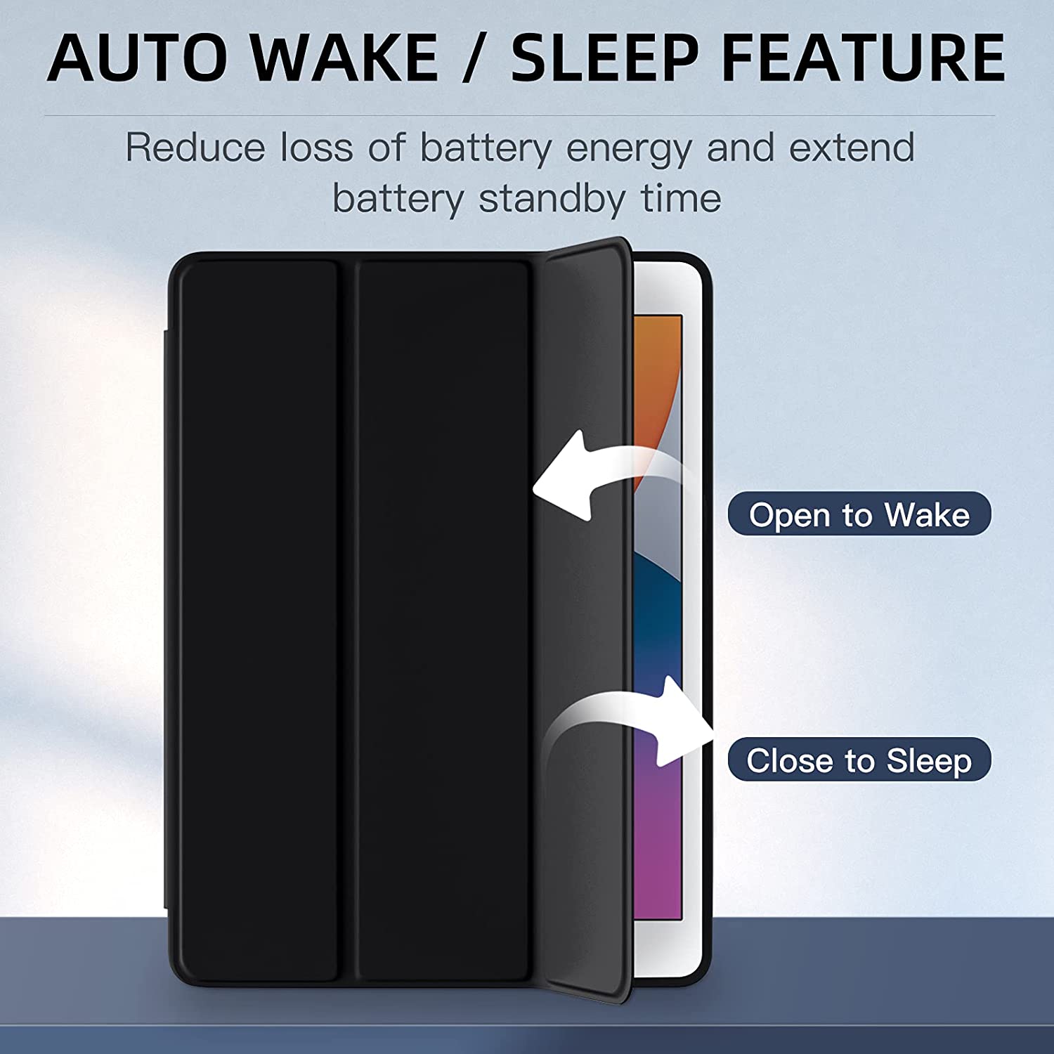 Bao Da TPU Smart Case Cho iPad Air, Air2, Gen 5, Gen 6 Có Khay Đựng Bút Pencil