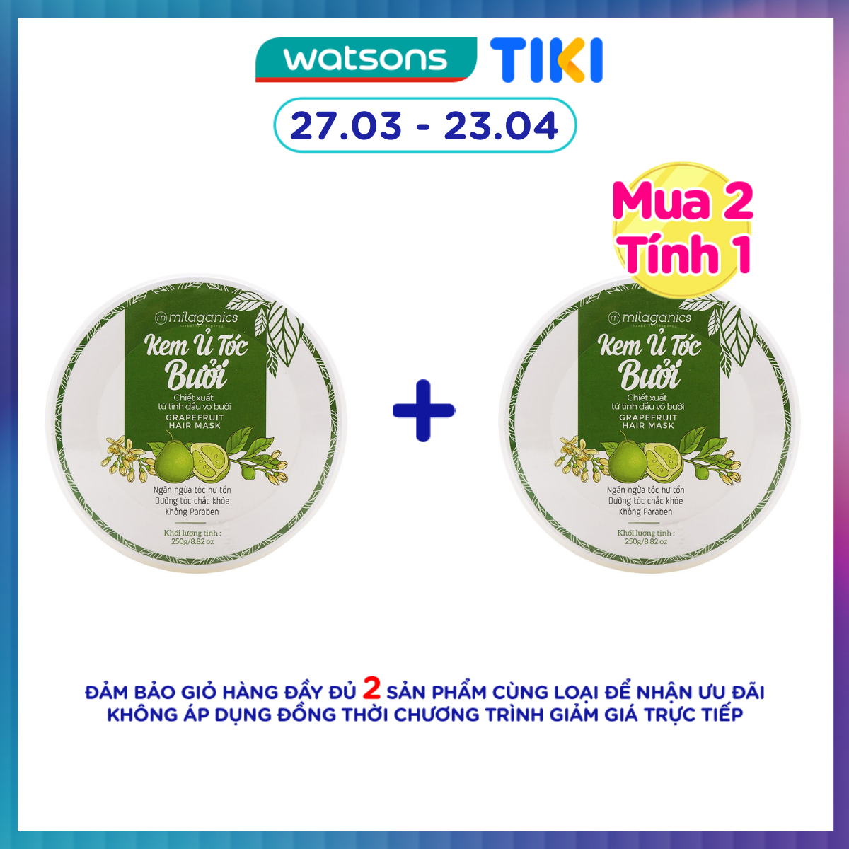 Kem Ủ Tóc Milaganics Grapefruit Hair Mask Bưởi Ngăn Ngừa Tóc Hư Tổn và Dưỡng Tóc Chắc Khỏe 250g