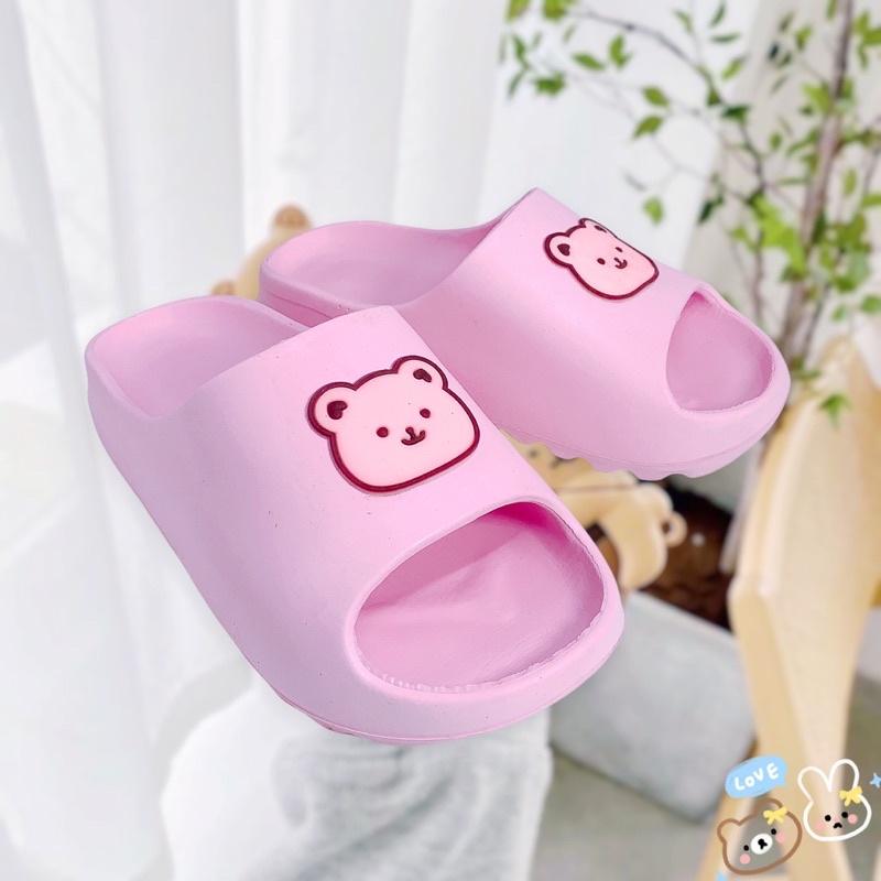 (TĂNG 1-2 SIZE) Dép bánh mì nữ quai ngang hình Gấu iDÉP siêu nhẹ DL237