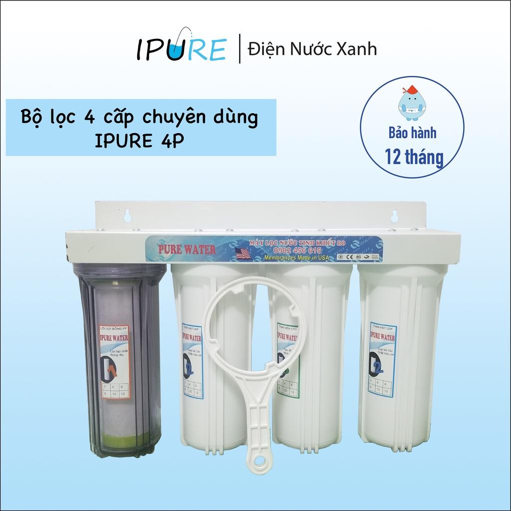 Máy lọc nước thô 4 cấp lọc DNX IPURE bộ lọc nước đầu nguồn nâng pH khử sắt clo