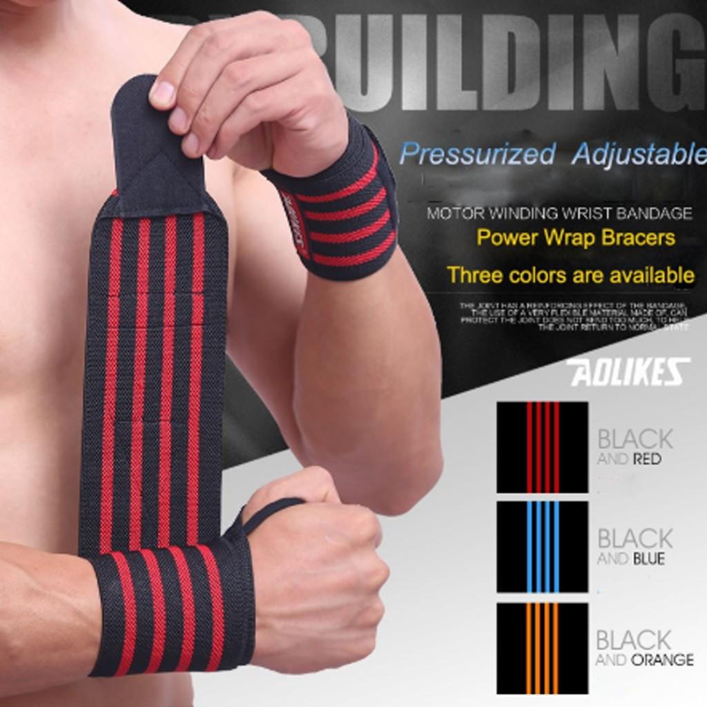 Băng quấn cổ tay tập gym chính hãng Aolikes , Phụ kiện thể thao cao cấp bảo vệ cổ tay GY22