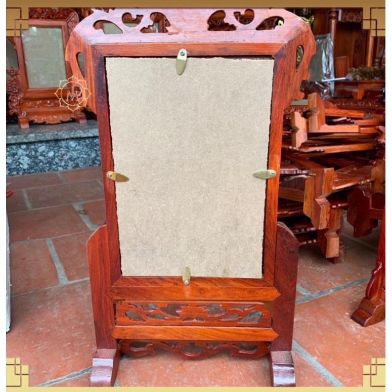Khung ảnh thờ gỗ hương mẫu hoa lá tây