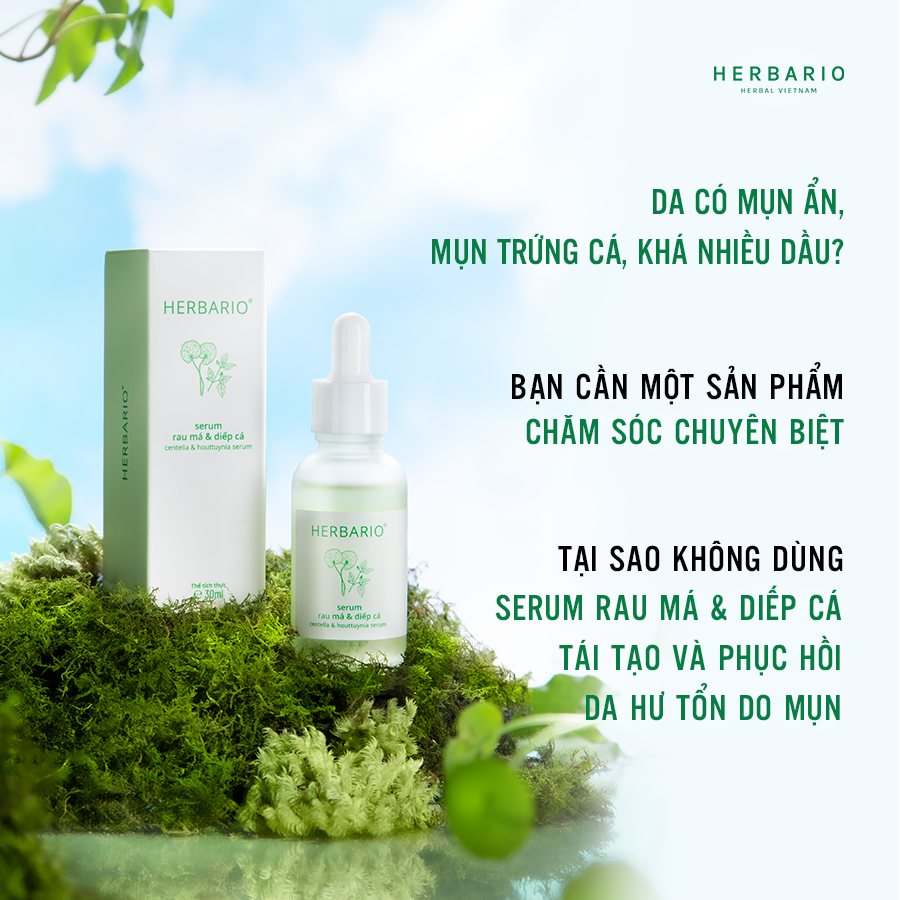 Serum Rau má &amp; Diếp cá Herbario 30ml - Hàng chính hãng