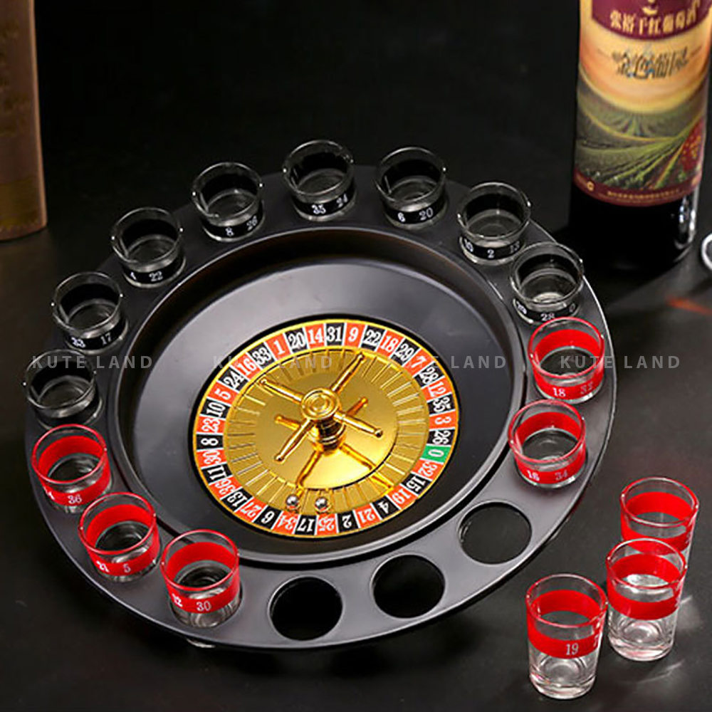 Đồ chơi ăn nhậu Drinking Roulette vòng quay uống rượu bia 16 ly Drinking Game