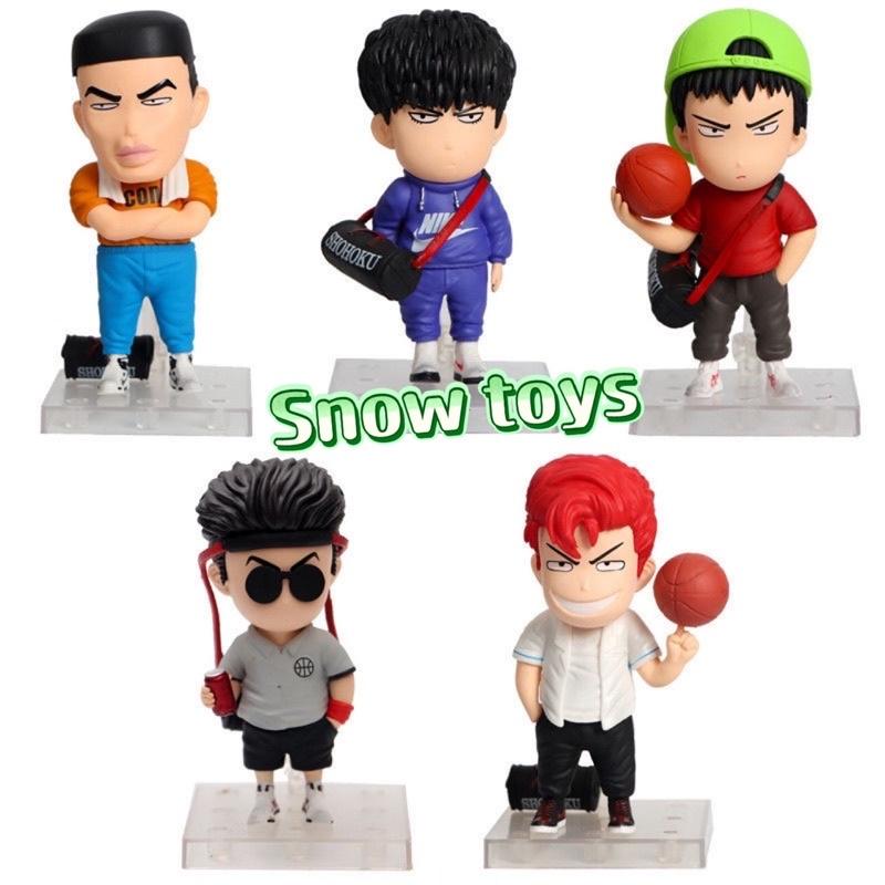 Mô hình Slam Dunk - Set bóng rổ Hanamichi Rukawa Takenori Ryota Mitsui Akagi - Team bóng rổ trường Shohoku - 10,5~12cm