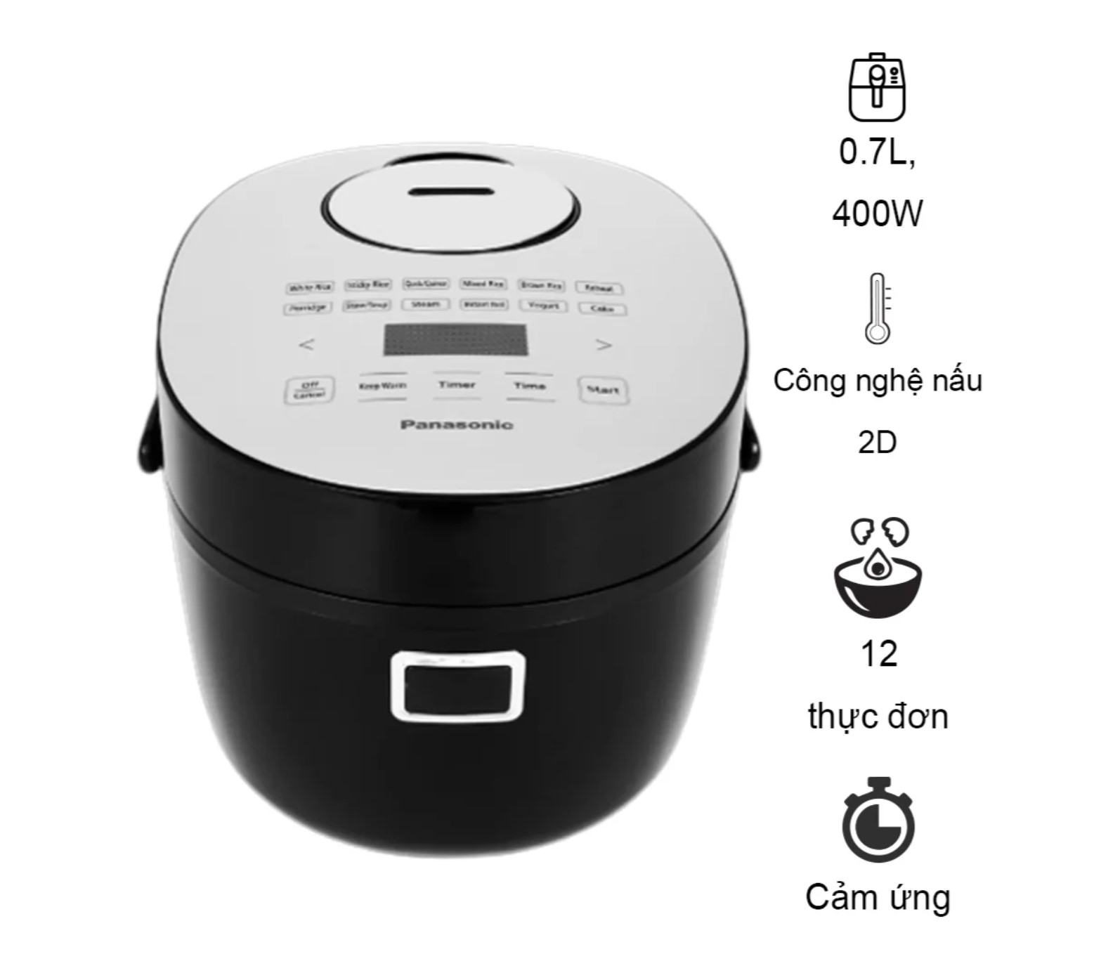 Nồi cơm điện tử đa năng nhỏ gọn Panasonic SR-DB071KRA 0.7 lít - Hàng chính hãng - Bảo hành 12 tháng