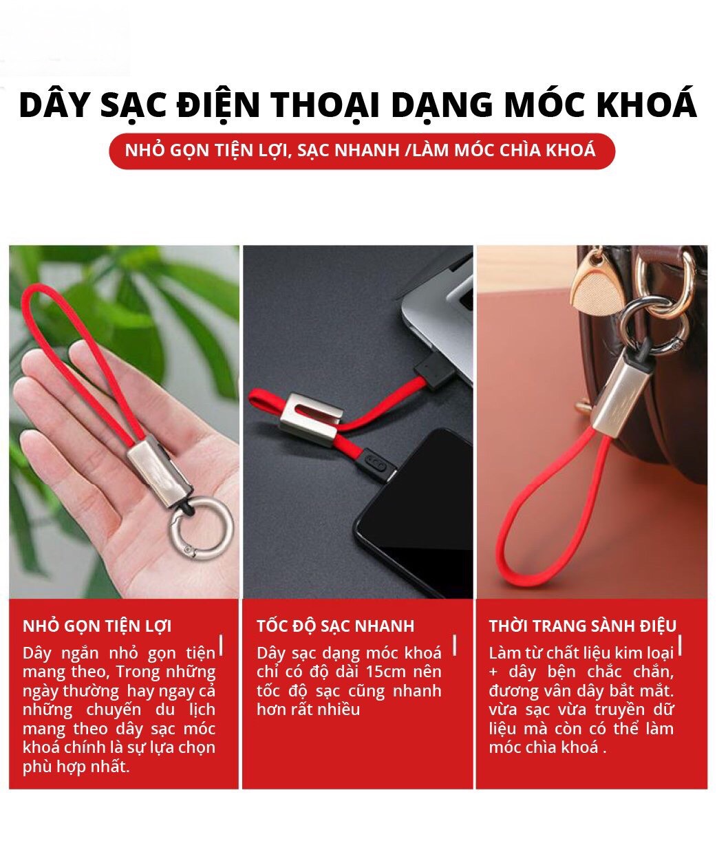 Dây Sạc Nhanh Móc Khoá Data Apple IPhone Đa Năng Có Thể Truyền Tải Dữ Liệu. Thiết Kế  Nhỏ Gọn, Thời Trang.