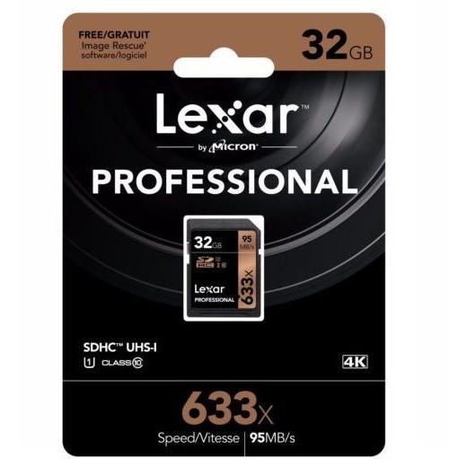 Thẻ nhớ SDHC 32GB Lexar Professional U1 633x 95MB/s - Hàng Chính Hãng