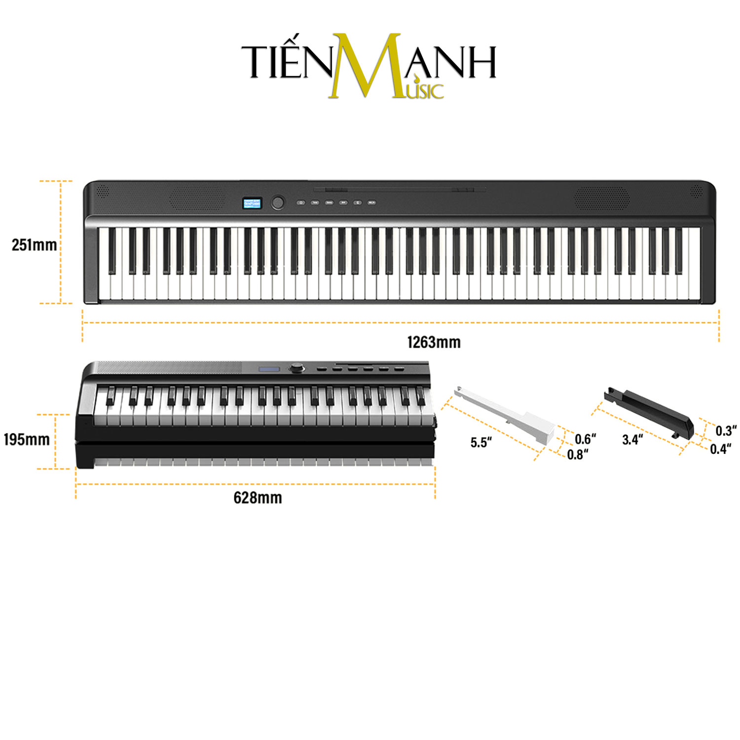 [Cao Cấp] Đàn Piano Điện Konix PJ88D - 88 Phím Cảm Ứng Lực Midi Keyboard Controllers