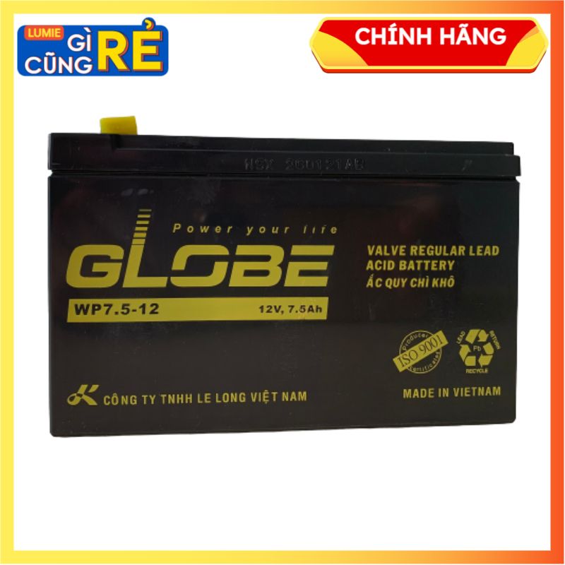 BÌNH ẮC QUY KÍN KHÍ GLOBE WP7.5-12 - 12V 7.5AH