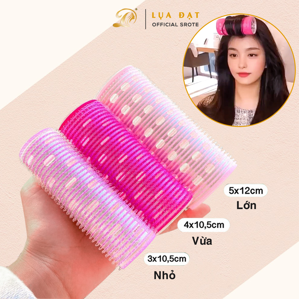 Lô Cuốn Tóc Hàn Quốc Lõi Nhôm 12cm siêu to tự dính uốn mái bay-Đủ Size Nhỏ-Vừa-Đại