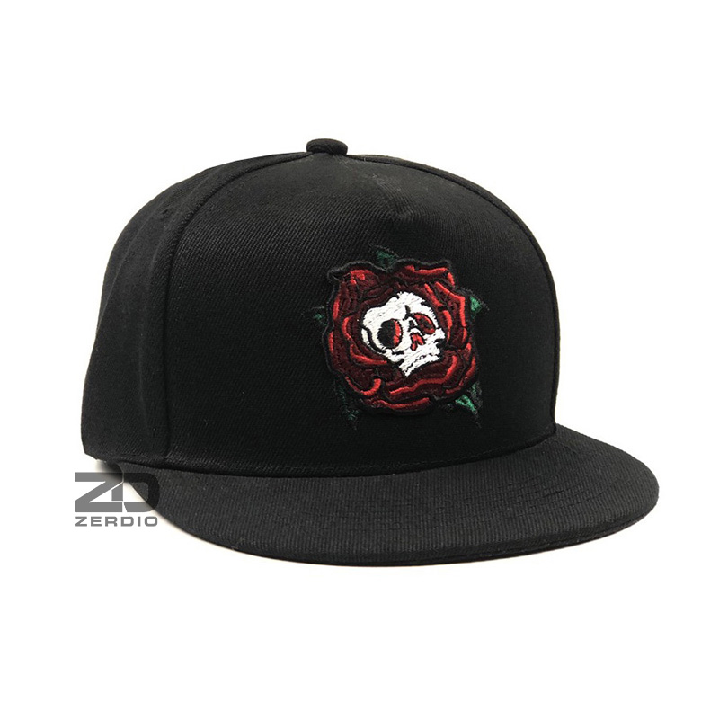 Nón snapback, Mũ hip hop Nam nữ SN51 màu đen vải kaki dày cao cấp