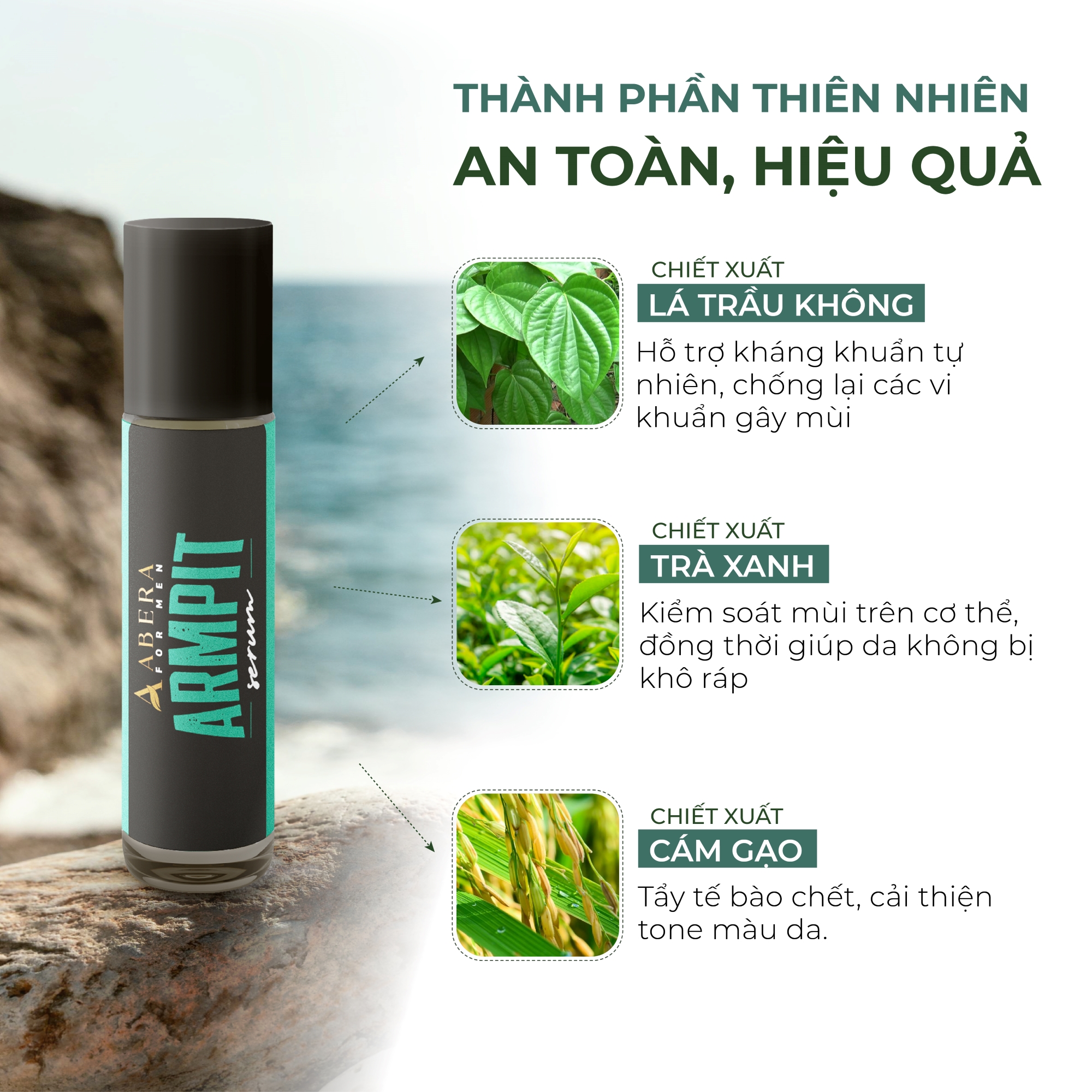 [COMBO 2] Lăn Khử Mùi ARMPIT ABERA 15ml - Khử Mùi Hôi Nách, Ngăn Tiết Mồ Hôi, Giảm Thâm Sạm, Khô Thoáng 24h