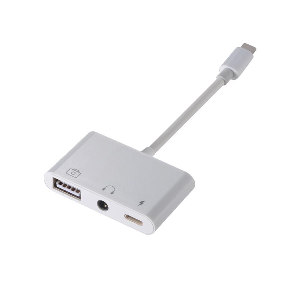 OTG USB 3.5mm Audio Video Charger Adapter Hub Converter Cable for