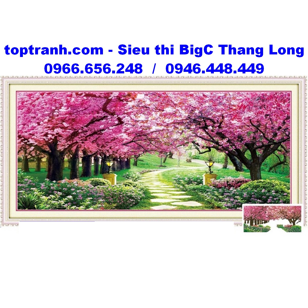 Tranh thêu chữ thập hàng cây con đường tình yêu MN0116 chưa thêu