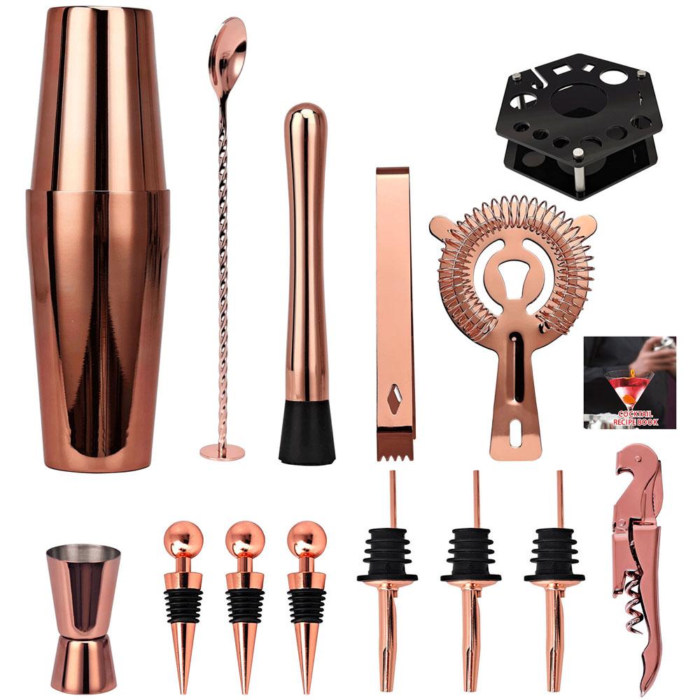 Bộ 14 Dụng Cụ Làm Đồ Uống Cocktail Bằng Thép Không Gỉ