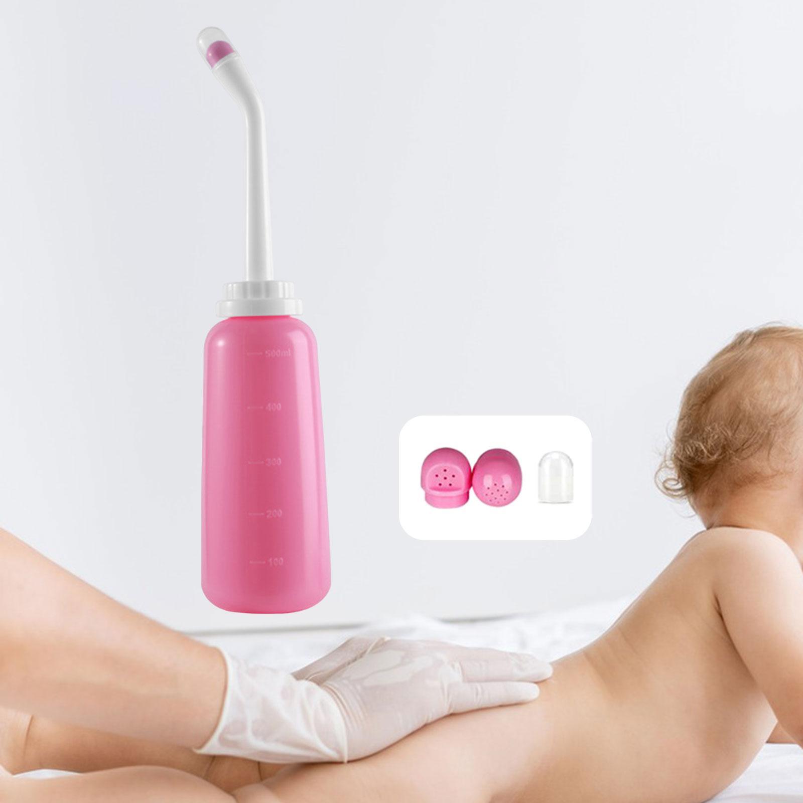 Vaginal Douche Cleaner 500ml with Dual Nozzles Bidet Sprayer Translucent TPE
