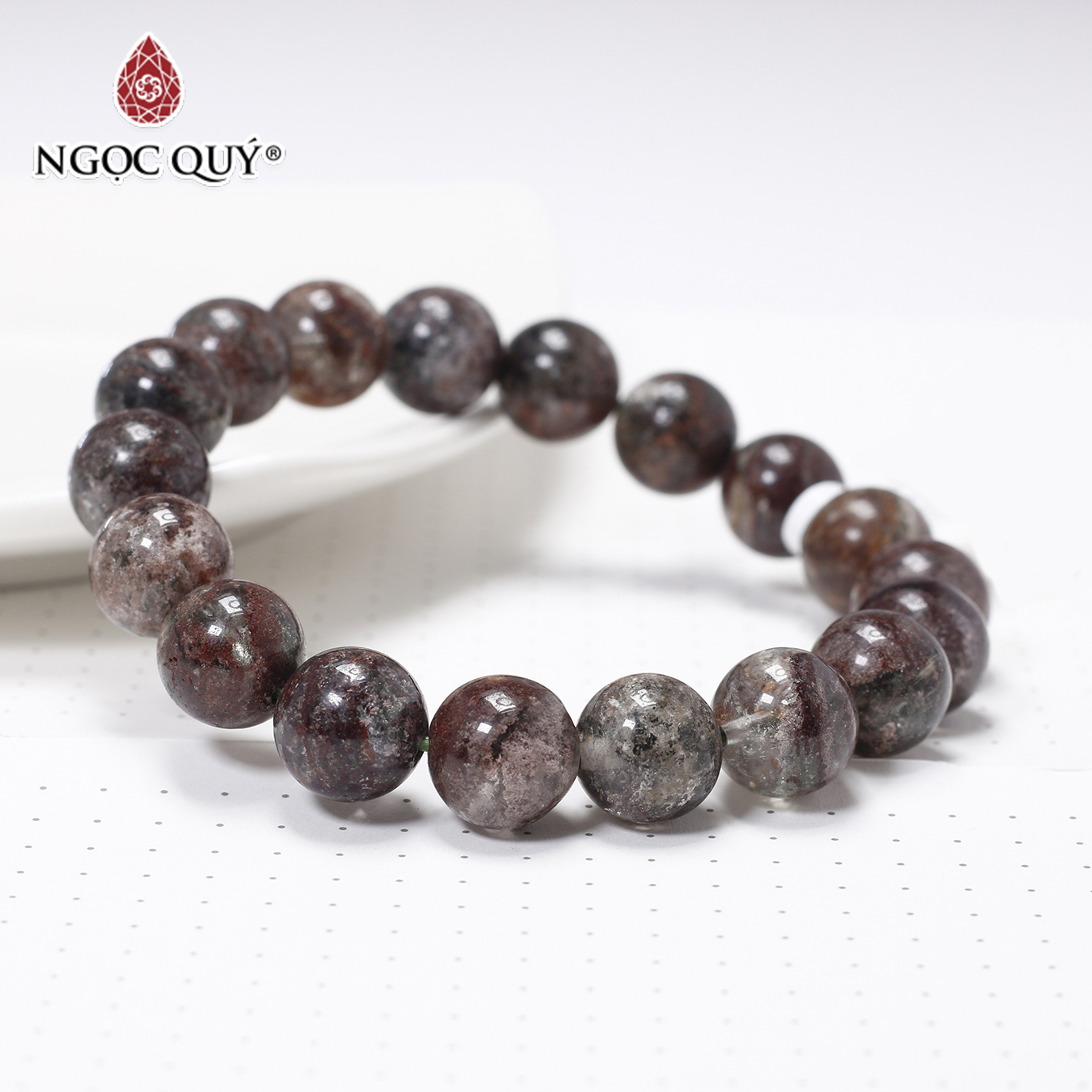 Vòng tay trơn đá thạch anh ưu linh đá sắc size hạt 11mm - Ngọc Quý Gemstones