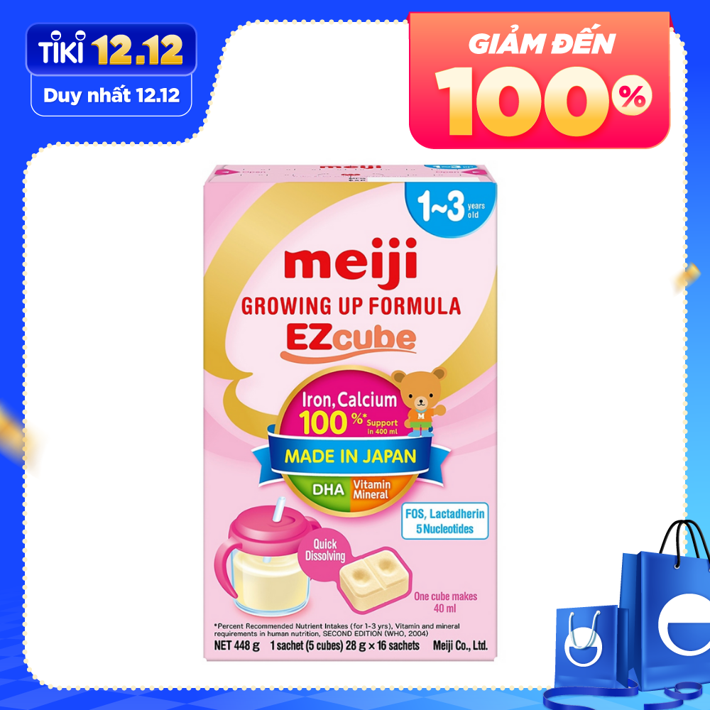 Sữa Meiji Ezcube Growing Up Dạng Viên (448g)