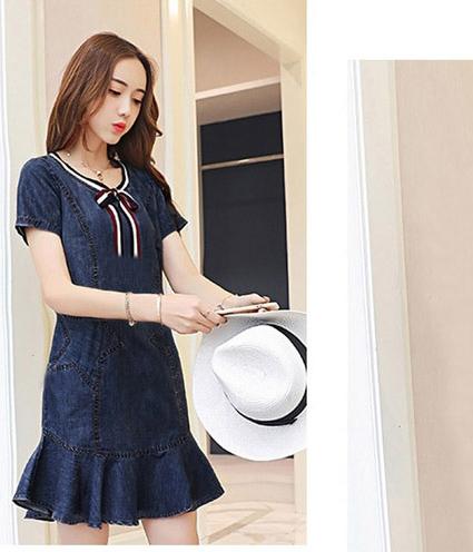 Đầm Jean Đuôi Cá Cổ Vền DJ_7050