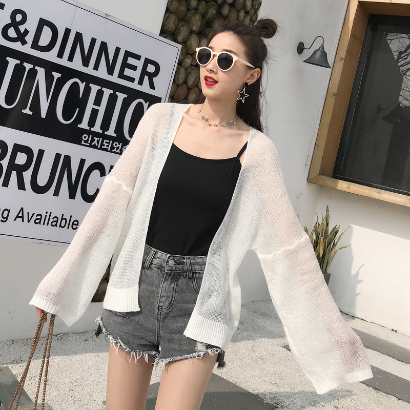 Áo Choàng Cardigan Len Dệt Kim Mùa Hè Loại Tốt