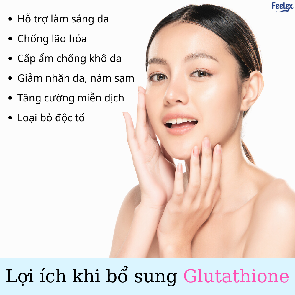 Viên uống Glutathione VTM hỗ trợ làm sáng da, hỗ trợ giảm triệu chứng khô da, nhăn da, nám da - gói 30 ngày