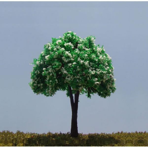 Mô hình cây nhựa hoa trắng trang trí nhà búp bê, tiểu cảnh, bonsai
