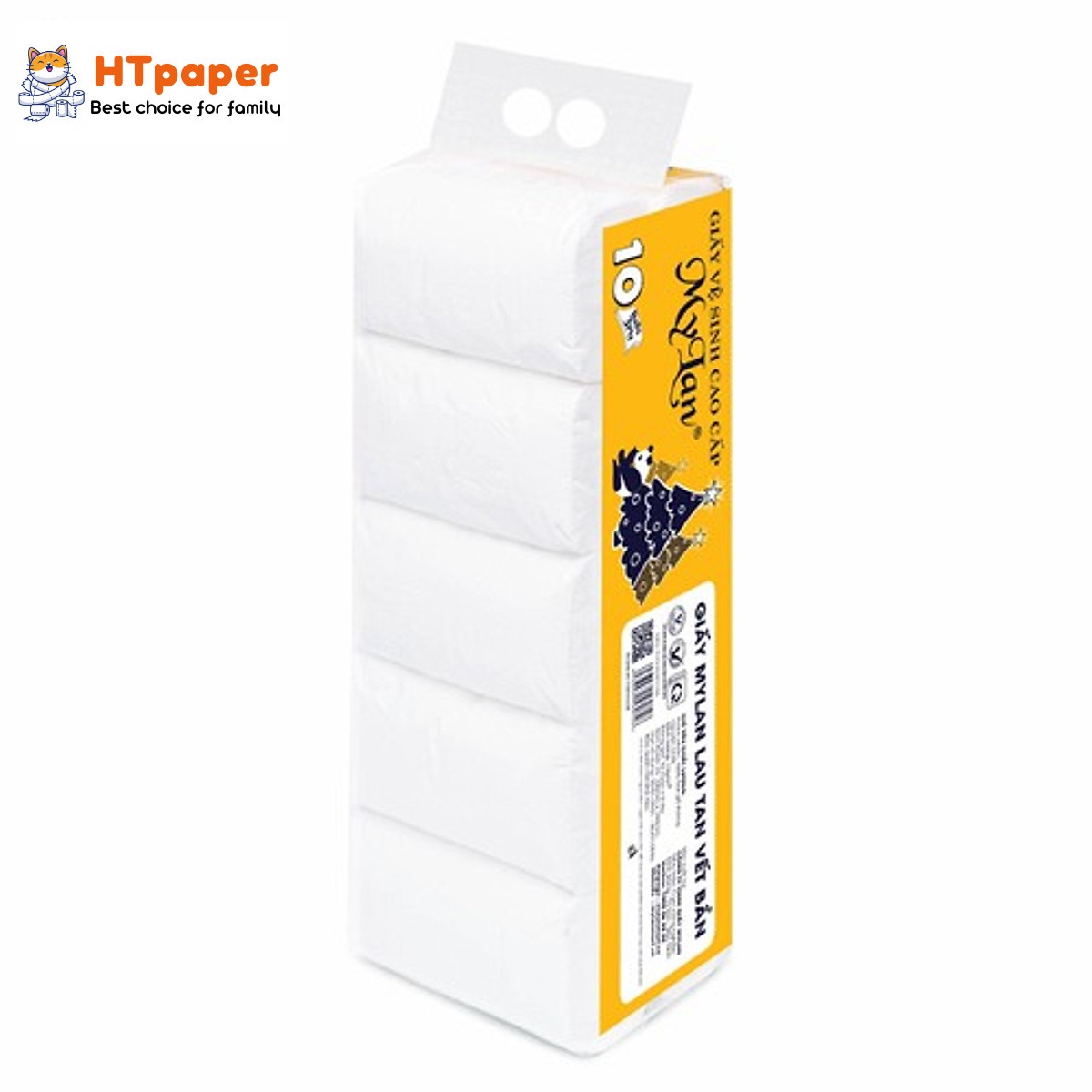 Giấy Vệ Sinh MyLan Gấu Thông 10 Cuộn 4 Lớp Siêu Dai và Mềm - HTPaper